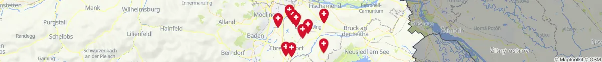 Kartenansicht für Apotheken-Notdienste in der Nähe von Gramatneusiedl (Bruck an der Leitha, Niederösterreich)
